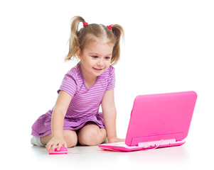 funny child using a laptop