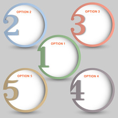 Wall Mural - round numbered banners
