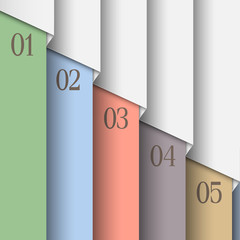 Wall Mural - paper numbered banners in pastel colors