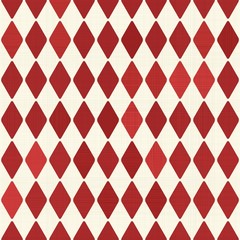 Poster - Seamless retro red harlequin background