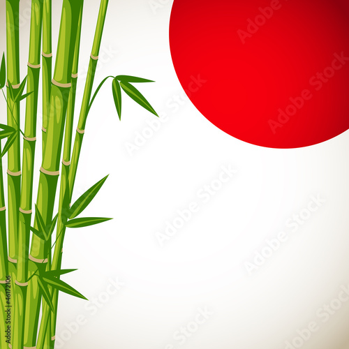 Naklejka na kafelki Japan vector background with bamboo