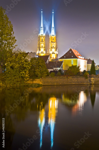 Obraz w ramie Ostrów Tumski Wrocław - Katedra