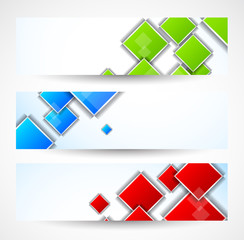Aufkleber - Set of banners with squares