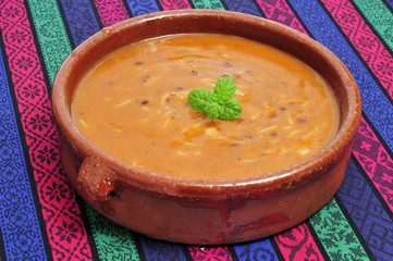 Poster - bowl with harira, the traditional Berber soup of Morocco