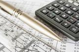 Fototapeta  - bills pen and calculator,accounting