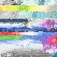 Poster - Abstract pixel art color background