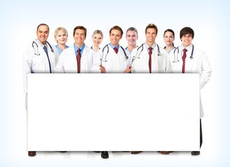 Sticker - Smiling medical doctors team.