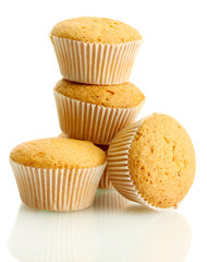 Wall Mural - tasty muffin cakes, isolated on white