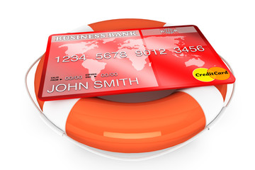 Aufkleber - Credit Card with lifebuoy