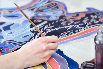 Hand painting on fabric