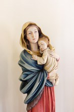 Statue Of Virgin Mary Holding Baby Jesus