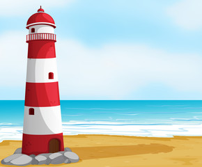 Wall Mural - Sea and light house