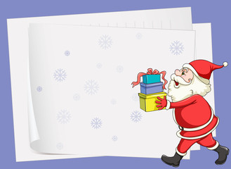 Poster - paper sheets and santa claus