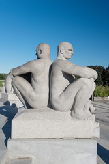 Wall Mural - Vigeland park statues two man