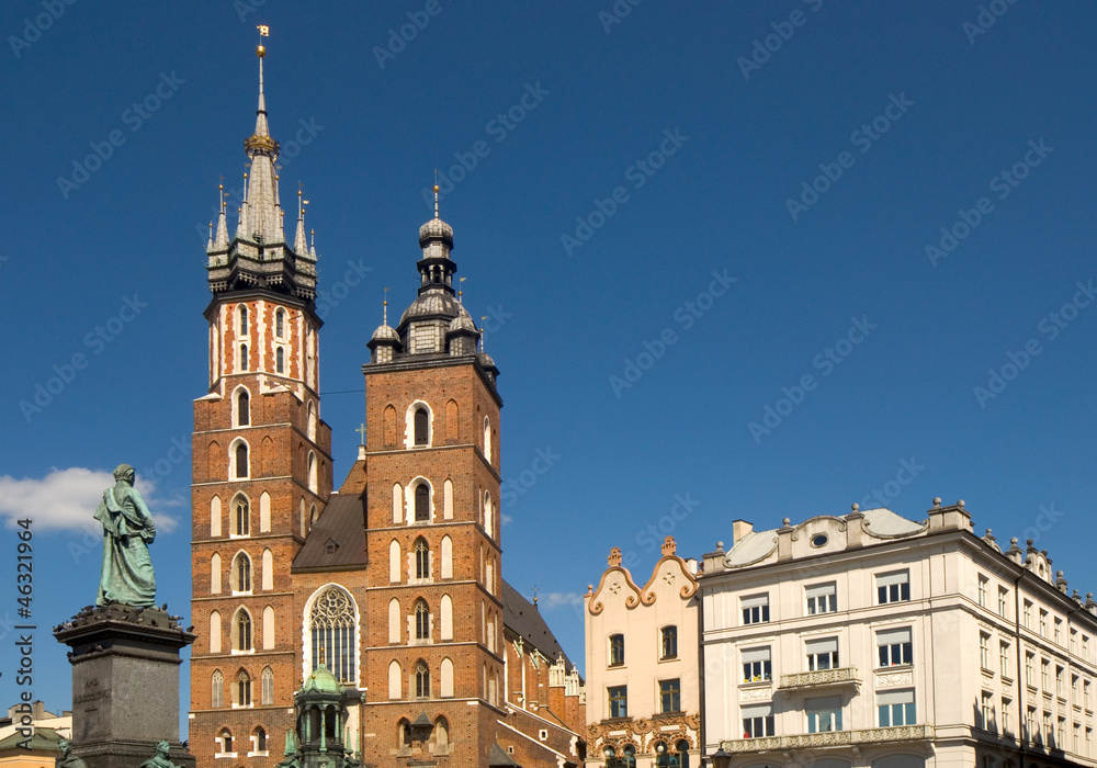 Marienkirche - Krakau - Polen - obrazy, fototapety, plakaty 