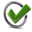 Green tick sign icon 3d