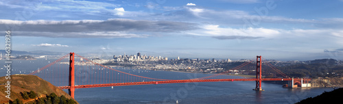 Canvas Print panoramic view of Golden Gate Bridge