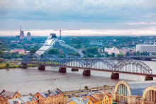 Riga, Latvia, Cityscape From Academy Of Sciences