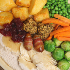 Canvas Print - Christmas Roast Turkey Dinner