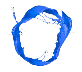 Sticker -  Isolated shot of blue paint splash on white background