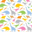 Seamless dinosaur pattern - vector illustration 