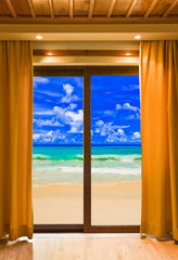  Hotel room and beach landscape
