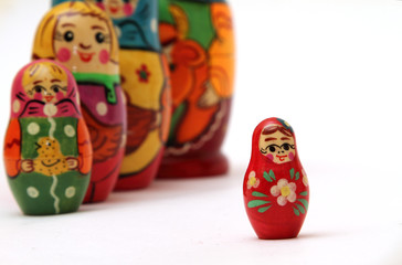 matryoshka dolls isolated on white background