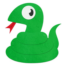 Rice Paper Cut Cute Cartoon Green Snake