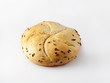 Caraway Kaiser roll isolated on white with clipping path
