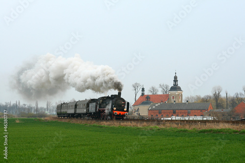 Fototapeta na wymiar Old retro steam train