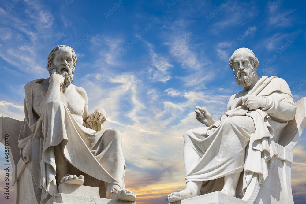 Plato and Socrates,the greatest ancient greek philosophers - obrazy, fototapety, plakaty 
