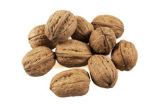 Nuts Over White Isolated Background