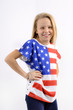 © Patricia W. - Fillette blonde plein pied t-shirt américain 03