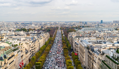 Canvas Print - Avenue des Champs-Élysées as seen from the Arc de Triomphe