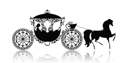 vintage silhouette of a horse carriage