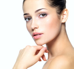Wall Mural - Beauty face of young woman. Skin care concept.