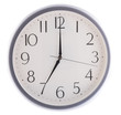 isolated white clock at  seven