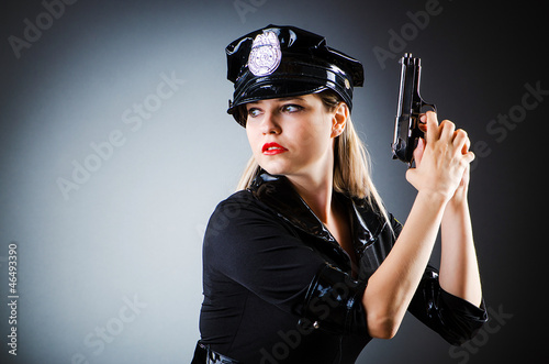 Cuadros en Lienzo Attractive police office in dark room