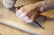 gouge wood chisel carpenter tool working wooden background