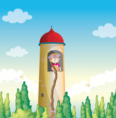 Wall Mural - a girl in a light house