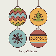 Wall Mural - Stylish card with christmas balls. Vector illustration