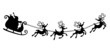 Silhouette illustration of Santa Claus driving the sleigh.