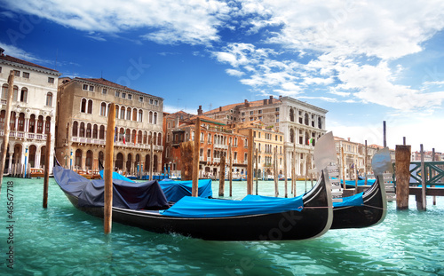 Obraz w ramie gondolas in Venice, Italy.