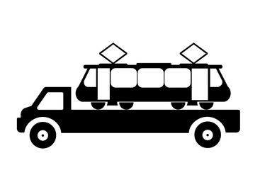 Poster - Transport d'un tramway sur un camion