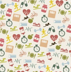 Naklejka na meble fitness icons