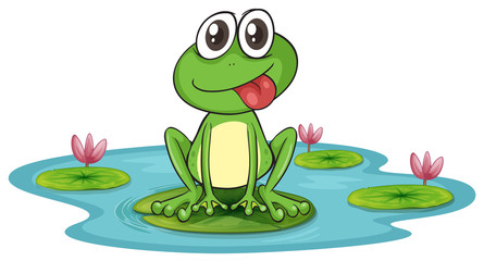 Sticker - a frog and water