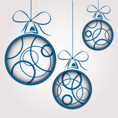 Wall Mural - blue circle christmas balls