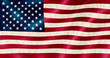 USA flag old crinkled effect illustration.