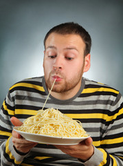 eating pasta