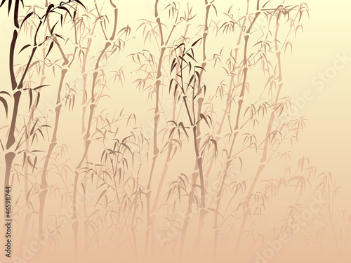 Dekoracja na wymiar  tlo-z-wielu-bambusow-z-mgly-w-stylu-azjatyckim